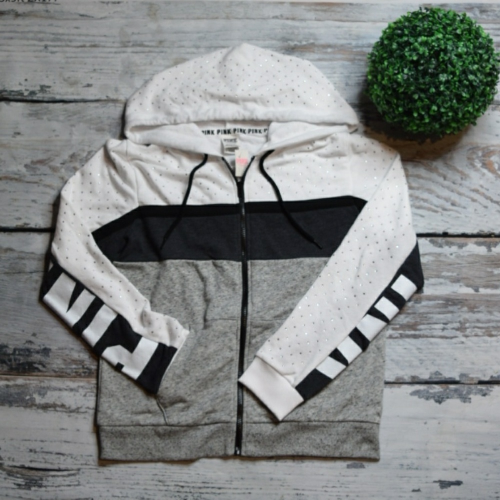 PINK Victoria Secret Full Zip Bling Hoodie